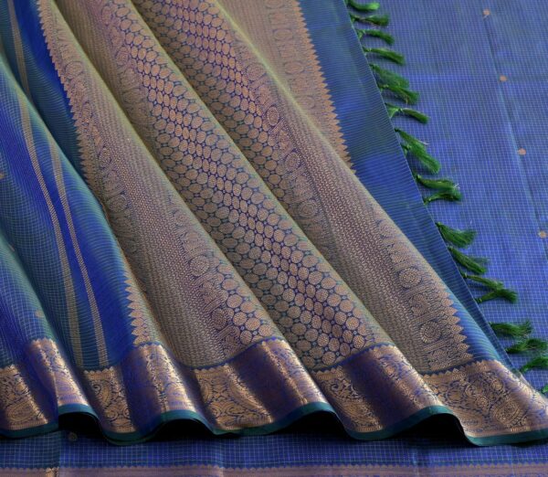 Elegant Kanjivaram Kanya Kattam Butta Rich Pallu Weavemaya Bangalore India Maya Peacock Blue 3542410 5