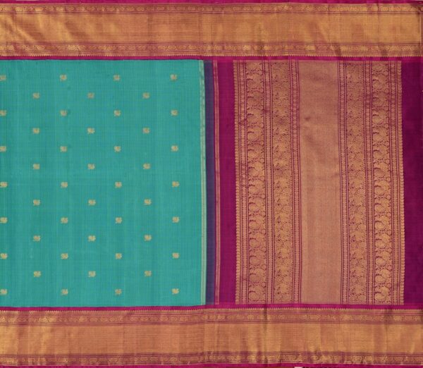 Elegant Kanjivaram Kanya Podi Kattam Rich Pallu Korvai Border Weavemaya Bangalore India Maya Blue Green 3542418 1