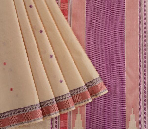 Elegant Kanjivaram Mrudula Threadwork Butta Weavemaya Bangalore India Maya Cream 2382305 3