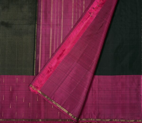 Elegant Kanjivaram Nouveau Kanchi Mutthu Seer Semi Rich Pallu Weavemaya Bangalore India Maya Black 3962404 2