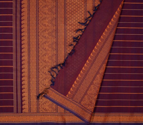 Elegant Kanchi Cotton Parutti Horizontal Lines Weavemaya Bangalore India Maya Purple 1452397 2