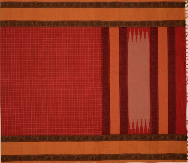 Elegant Kanchi Cotton Kattam Weavemaya Bangalore India Maya Red 8122054 1