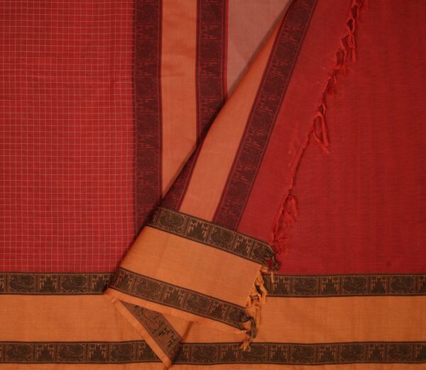 Elegant Kanchi Cotton Kattam Weavemaya Bangalore India Maya Red 8122054 2