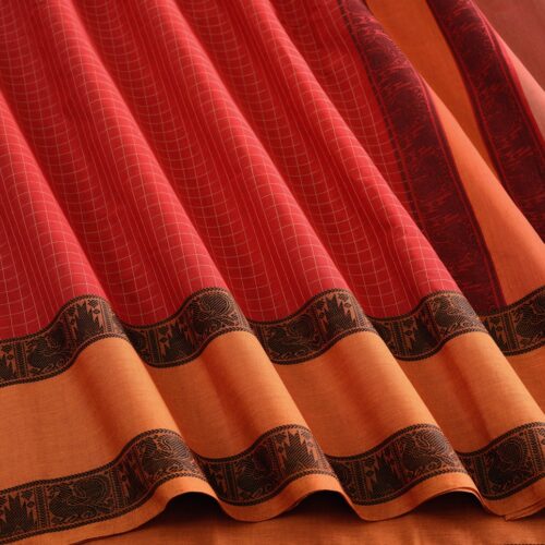 Elegant Kanchi Cotton Kattam Weavemaya Bangalore India Maya Red 8122054 4