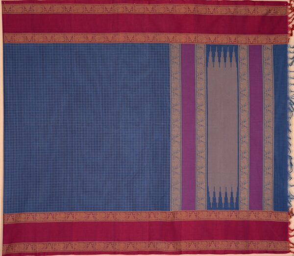 Elegant Kanchi Cotton Parutti Kattam Weavemaya Bangalore India Maya Greyish Blue 1452375 1