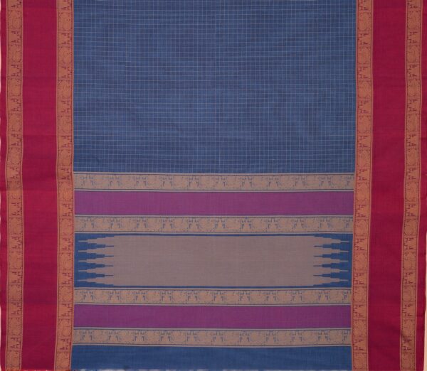 Elegant Kanchi Cotton Parutti Kattam Weavemaya Bangalore India Maya Greyish Blue 1452375 3