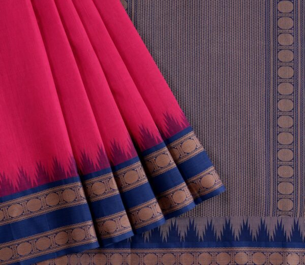 Elegant Kanchi Cotton Parutti Korvai Border Weavemaya Bangalore India Maya Pink 35524129 3