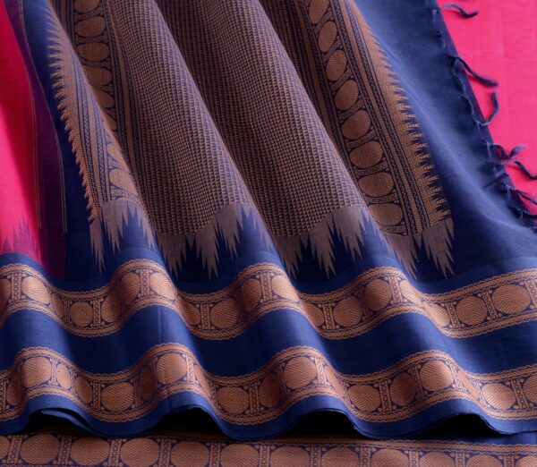 Elegant Kanchi Cotton Parutti Korvai Border Weavemaya Bangalore India Maya Pink 35524129 5