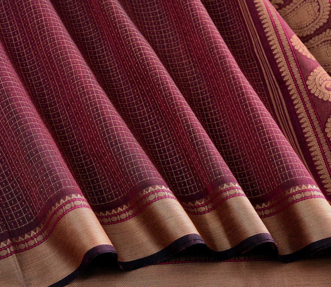 Elegant Kanchi Cotton Parutti Lakshadeepam Weavemaya Bangalore India Maya Brown 30002316 4