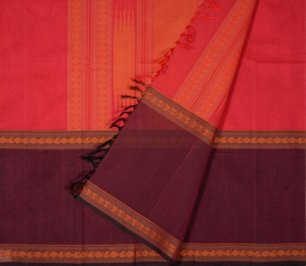 Elegant Kanchi Cotton Parutti Mubbhagam Weavemaya Bangalore India Maya Red 1452332 2