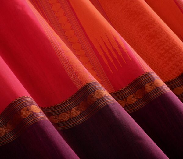 Elegant Kanchi Cotton Parutti Mubbhagam Weavemaya Bangalore India Maya Red 1452332 3