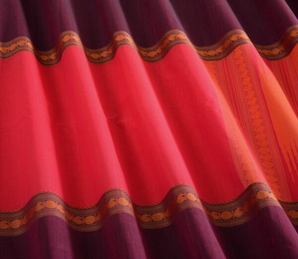 Elegant Kanchi Cotton Parutti Mubbhagam Weavemaya Bangalore India Maya Red 1452332 4