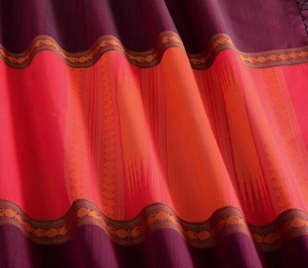 Elegant Kanchi Cotton Parutti Mubbhagam Weavemaya Bangalore India Maya Red 1452332 5