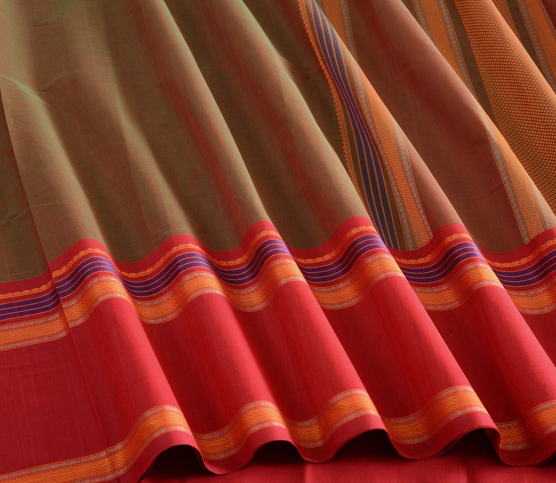 Elegant Kanchi Cotton Parutti Tall Border Weavemaya Bangalore India Maya Manthuzir 30002354 4