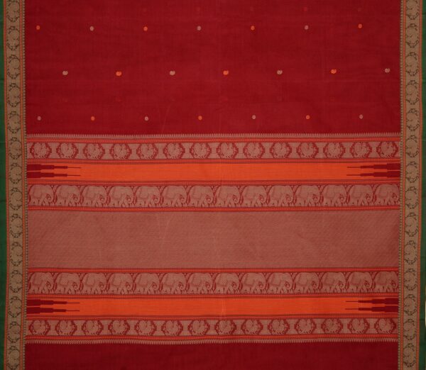 Elegant Kanchi Cotton Parutti Threadwork Butta Weavemaya Bangalore India Maya Maroon 1452349 3