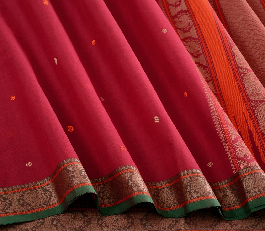 Elegant Kanchi Cotton Parutti Threadwork Butta Weavemaya Bangalore India Maya Maroon 1452349 4
