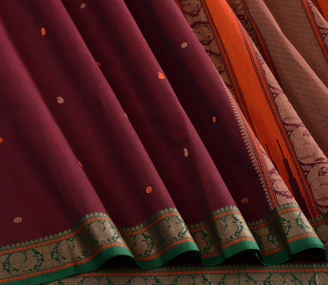 Elegant Kanchi Cotton Parutti Threadwork Butta Weavemaya Bangalore India Maya Paaku 1452350 4