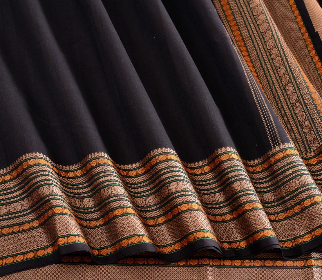 Elegant Kanchi Cotton Parutti Threadwork Weavemaya Bangalore India Maya Black 1452367 4