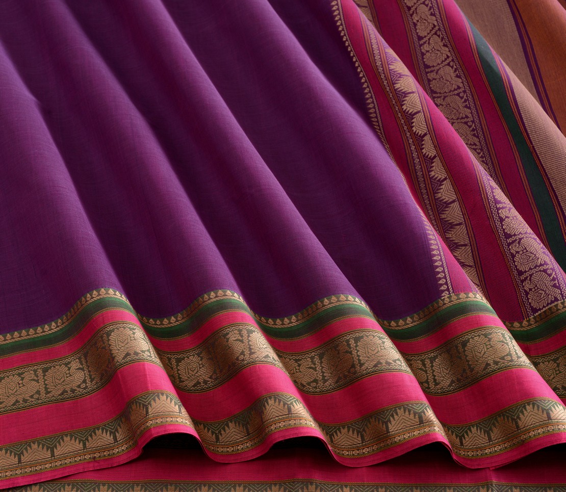 Elegant Kanchi Cotton Parutti Weavemaya Bangalore India Maya Violet 8122048 4