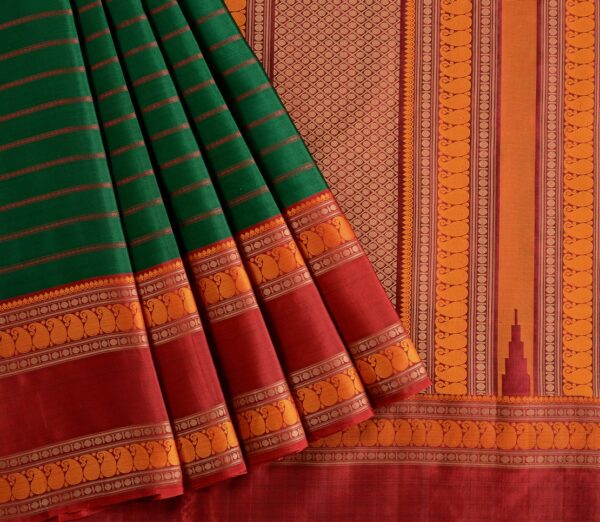 Elegant Kanjivaram Mrudula Tall Border Weavemaya Bangalore India Maya Green 2382312 3
