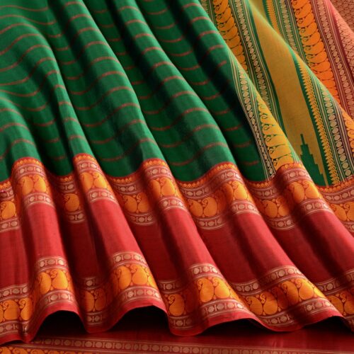 Elegant Kanjivaram Mrudula Tall Border Weavemaya Bangalore India Maya Green 2382312 4