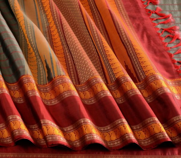 Elegant Kanjivaram Mrudula Tall Border Weavemaya Bangalore India Maya Grey 1442330 5