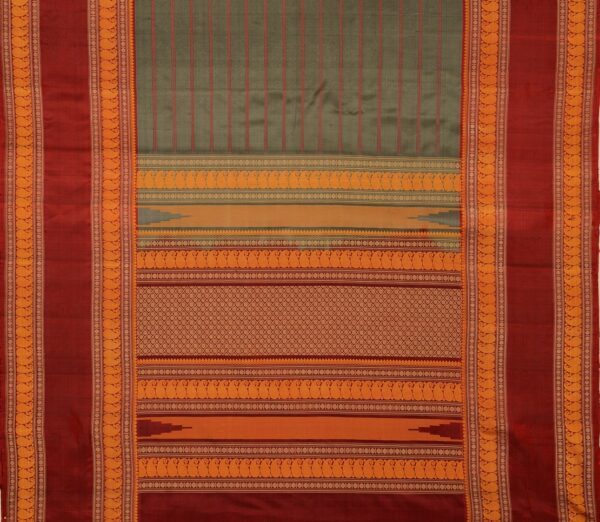 Elegant Kanjivaram Mrudula Tall Border Weavemaya Bangalore India Maya Grey 1442330 6