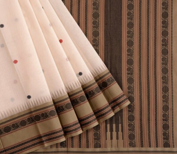 Elegant Kanchi Cotton Parutti Korvai Border Weavemaya Bangalore India Maya White 35524125 3