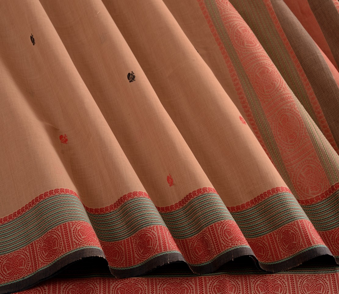 Elegant Kanchi Cotton Parutti Small Butta Weavemaya Bangalore India Maya Beige 1452392 4