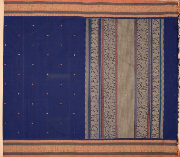 Elegant Kanchi Cotton Parutti Small Butta Weavemaya Bangalore India Maya Blue C220803 1