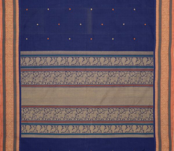 Elegant Kanchi Cotton Parutti Small Butta Weavemaya Bangalore India Maya Blue C220803 3