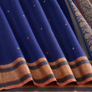 Elegant Kanchi Cotton Parutti Small Butta Weavemaya Bangalore India Maya Blue C220803 4