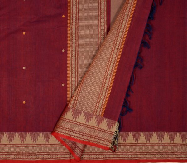 Elegant Kanchi Cotton Parutti Small Butta Weavemaya Bangalore India Maya Dark Pink 1452371 2