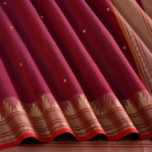 Elegant Kanchi Cotton Parutti Small Butta Weavemaya Bangalore India Maya Dark Pink 1452371 4