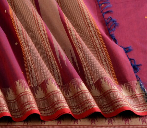 Elegant Kanchi Cotton Parutti Small Butta Weavemaya Bangalore India Maya Dark Pink 1452371 5