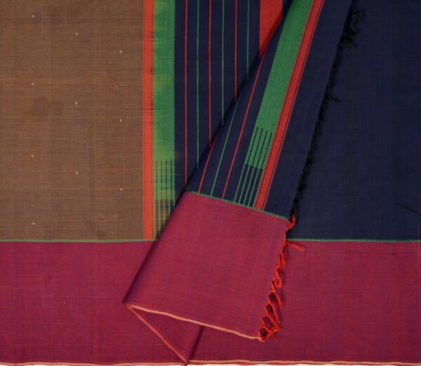 Elegant Kanchi Cotton Parutti Tall Border Weavemaya Bangalore India Maya Grey 1452338 2