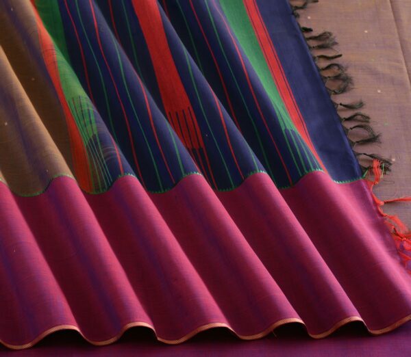 Elegant Kanchi Cotton Parutti Tall Border Weavemaya Bangalore India Maya Grey 1452338 5