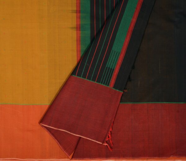 Elegant Kanchi Cotton Parutti Tall Border Weavemaya Bangalore India Maya Methi Green 1452340 2