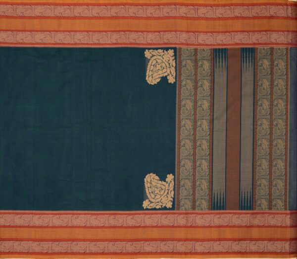 Elegant-Kanchi-Cotton-Parutti-Tall-Border-Weavemaya-Bangalore-India-Maya-Peacock-Blue-76821046-1