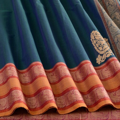 Elegant-Kanchi-Cotton-Parutti-Tall-Border-Weavemaya-Bangalore-India-Maya-Peacock-Blue-76821046-4