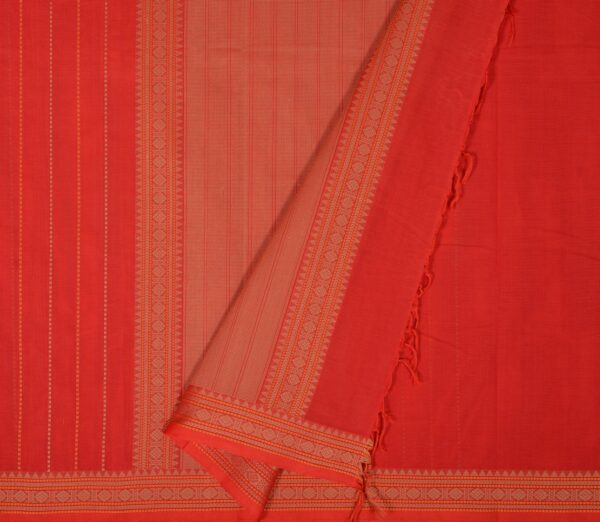 Elegant Kanchi Cotton Parutti Vertical Lines Weavemaya Bangalore India Maya Red 1452382 2