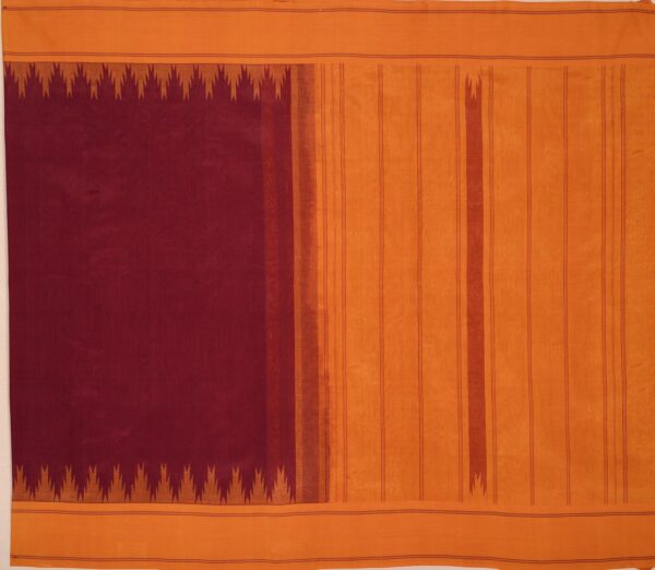 Elegant Kanchi Silk Cotton Mishra Tantu Korvai Temple Border Weavemaya Bangalore India Maya Maroon 2472440 1