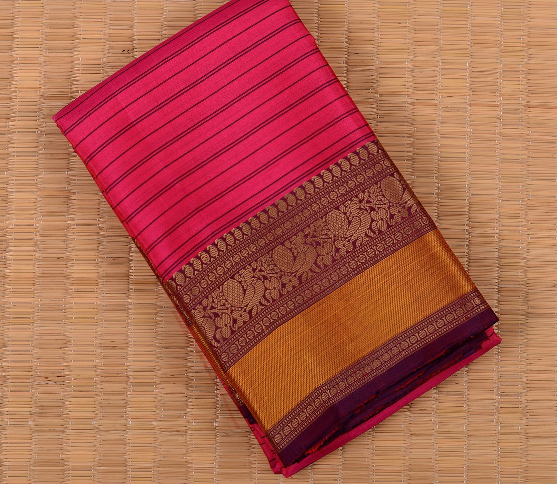Elegant Kanjivaram Mrudula Pinstripes Weavemaya Bangalore India Maya Rani Pink 2382316 1a
